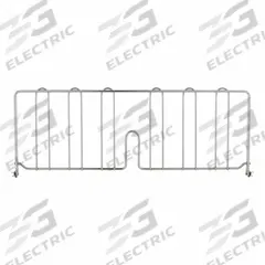 METRO Shelf Divider: 24 in x 2 in x 8 in, Steel (MPN DD24C). Key specifications — Material: Steel; Color: Silver; Finish: Chrome; Brand: METRO; Ledge Size: 24 in.