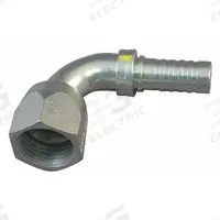 AEROQUIP Hydraulic Crimp Fitting: Steel x Steel, 90° Elbow, -8 For Hose Dash Size, JIC x Crimp (MPN FC4098-0808S). Key specifications — Fitting Gender: Female x Genderless; Fitting Connection Type: JIC x Crimp; Thread Size: 3/4"-16; For Hose Dash Size: -8; Brand: AEROQUIP.
