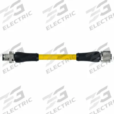 MURRELEKTRONIK Cordset: M12 Male Straight X M12 Female Straight, 5 Pins, Yellow, TPE - Double-Ended Cordsets with TPE Jacket for Heaviest-Duty Applications