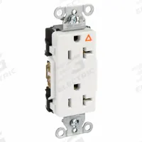 HUBBELL Receptacle: Decorator Duplex, 5-20, White, 125V AC, 20 A, 2 Pole / 3 Wire (MPN IG20DRWHI)