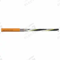 CHAINFLEX VFD Servo Motor Cable: (4) 6 AWG (16.0)/Shielded Twisted Pr 16 AWG (1.5), Orange (MPN CF27-16015021D). Key specifications — Conductor Grouping: (4) 6 AWG/Shielded Twisted Pair 16 AWG; Includes Ground: Yes; Overall Length: Order by the Foot; Minimum Bend Radius Factor - Fixed: 4 x OD; Minimum Bend Radius Factor - Flexible: 6 x OD; Brand: CHAINFLEX.
