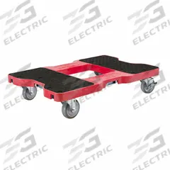 SNAP-LOC General Purpose Dolly: 1,500 lb, Red, 32 in L x 21 in W x 7 in H Deck, Textured, Flush End (MPN SL1500D4R). Key specifications — Brand: SNAP-LOC; Color: Red; Caster/Wheel Configuration: (4) Swivel with Brake; Lip Type: Flush; With Tow Eye: No.