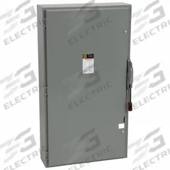 SQUARE D Safety Switch: Fusible, 600 A, Three Phase, 600V AC, Galvanized Steel, Indoor (MPN H366N). Key specifications — Brand: SQUARE D.