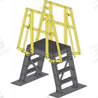 FIBERGRATE Crossover Bridge: 4.8 ft Platform Ht, FRP Composite, 500 lb Load Capacity, Open Grip (MPN 866148.01). Key specifications — Brand: FIBERGRATE; Color: Yellow; Tread Type: Expanded Metal.