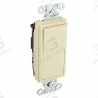 HUBBELL Wall Switch: Rocker Switch, 3-Way, Maintained, Ivory, 120/277V AC, 15 A (MPN DS315I). Key specifications — Illuminated: No; Voltage Rating: 120/277V AC.