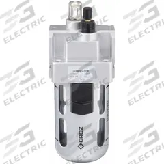 GROZ Compressed Air Lubricator: Micro Mist, 1/2 in NPT, 200 cfm, 145 psi Max Op Pressure, Knob (MPN L1593). Key specifications — attr111774: Aluminum; attr111402: Standard Duty; attr111761: GROZ.