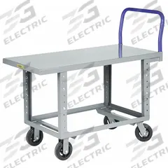 LITTLE GIANT Platform Truck: 2,000 lb, 48 in L x 30 in W x 35 1/2 in H Deck, Solid, 12 ga Deck, Std (MPN RNB-3048-6MR-AH). Key specifications — Side Panel Type: No Side Panels; Brand: LITTLE GIANT; Color: Gray; Caster/Wheel Configuration: (2) Swivel.