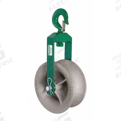 GREENLEE Sheave Assembly: 5 in Sheave Wd, 12 in Sheave Dia., 8,000 lb Max - Cable Pulling Sheaves