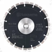 HUSQVARNA Diamond Saw Blade: Concrete, 9 in Blade Dia., 1 in Arbor Size, Wet, For Power Cutter (MPN EL70CnB). Key specifications — attr1097734: Wet; attr1097738: Power Cutter; attr1097751: HUSQVARNA.