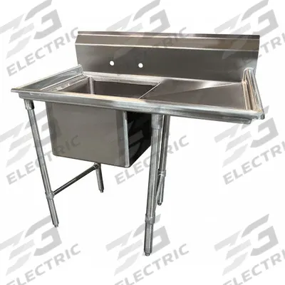 ADVANCE TABCO Scullery Sink: 1 Bowls, 42 in Overall Ht, 55 in Overall Lg - One-Bowl Freestanding Kitchen & Bar Sinks without Faucets
