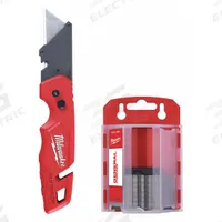 MILWAUKEE Utility Knife with Blade Dispenser: 4 1/2 in/7 in, Steel, Steel, 50 Blades Included (MPN 48-22-1504). Key specifications — attr307787: 4-1/2 in; 7 in; attr307793: Yes; attr307788: Steel; attr307789: Steel; attr324890: MILWAUKEE.