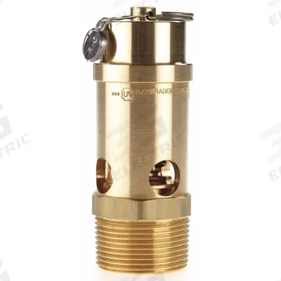 CONRADER Safety Valve: Soft Seat, 1 1/4 in (M)NPT Inlet (In.), 125 psi Preset Setting (PSI) - Soft Seat Pneumatic Safety Valves