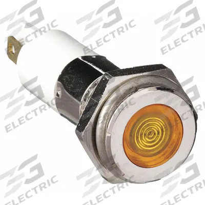 APPROVED VENDOR Flush Panel Light: 12 mm Panel Mounting Hole Dia, LED, Yellow, Flush Head - LED Indicator Pilot Lights