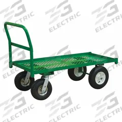 APPROVED VENDOR Platform Truck: 1,000 lb, 48 in L x 24 in W x 15 1/8 in H Deck, Perforated, Smooth (MPN GTEPT244810/12PN-83T). Key specifications — Side Panel Type: No Side Panels; Brand: APPROVED VENDOR; Color: Green; Caster/Wheel Configuration: (2) Axle-Mounted.