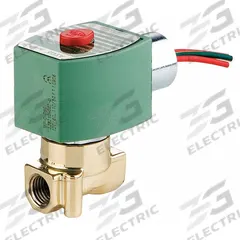 REDHAT Solenoid Valve: 2-Way, 1/4 in Pipe Size, 24V DC, Brass Body, PTFE Seal, Direct Acting (MPN 8262H114LT). Key specifications — Coil Enclosure: Watertight without Junction Box; Pipe Size: 1/4 in; Voltage: 24V DC; Brand: REDHAT.