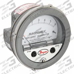 DWYER Indicating Transmitter: Dial, 0 in wc to 6 in wc, Terminal Block, 5 in Dia, 605, 4 to 20mA (MPN 605-6). Key specifications — Brand: DWYER; Display Type: Dial; Accuracy: ±0.5% (Electrical); ±2% (Mechanical); Manufacturer Part Number: 605-6; Series: 605; IP Rating: Not Rated; Process Connection Gender: Female.