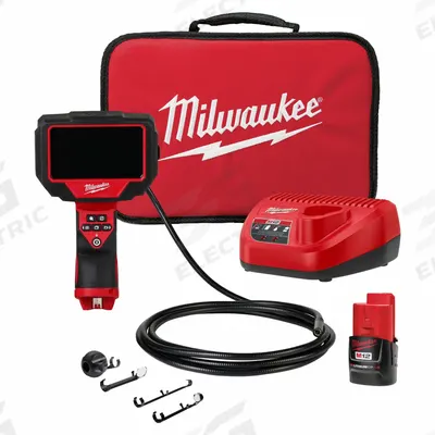 MILWAUKEE Inspection Camera: 480 x 272, 10 ft Shaft Lg, 0.32 in Shaft Dia, 10 mm Camera Dia - Standard Single View Borescopes