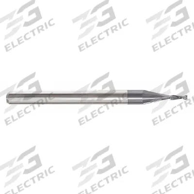 APPROVED VENDOR Square End Mill: Carbide, AlTiN Coated, 2 Flute, 1/16" Mill Dia, 1" LOC - Pencil-Neck Carbide Square End Mills