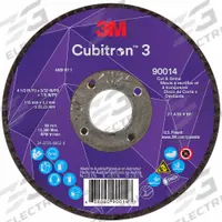 3M CUBITRON 3 Cut-Off and Grinding Wheel: Type 27, 4 1/2" x 5/32" x 7/8", Ceramic, 36 Grit (MPN 90014). Key specifications — Brand: 3M CUBITRON 3.