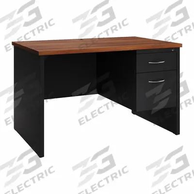 HIRSH Desk Pedestal: Melamine Laminate with Particleboard Core, Walnut, 1 Pedestals - Pedestal Desks