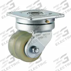 FOOT MASTER Plate Caster: Swivel, Polyurethane, 75 mm Wheel Dia, 30 mm Wheel Wd, 123 mm Mounting Ht (MPN GAGD-75ASF-HUD). Key specifications — Caster Type: Swivel; Brand: FOOT MASTER.