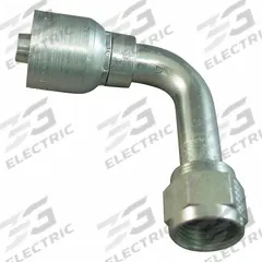 AEROQUIP Hydraulic Crimp Fitting: Steel x Steel, 90° Elbow, -20 For Hose Dash Size, JIC x Crimp (MPN 1AA20FJC20). Key specifications — Fitting Gender: Female x Genderless; Fitting Connection Type: JIC x Crimp; Thread Size: 1-5/8"-12; For Hose Dash Size: -20; Brand: AEROQUIP.
