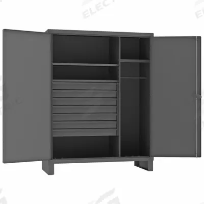 DURHAM MFG Storage Cabinet: 48 in x 24 in x 78 in, 3 Shelves, 7 Drawers - Industrial Combination Cabinets with Drawers