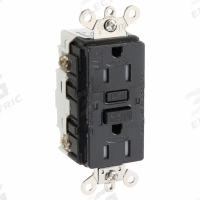 HUBBELL GFCI Receptacle: Duplex, 5-15, Black, GFCI, 125V AC, 15 A, 2 Pole / 3 Wire (MPN GFSG5262BLK) - General Purpose Receptacles