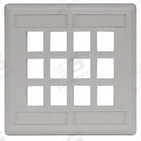 HUBBELL PREMISE WIRING Wall Plate: Office White, 1 Gang, 12 Port, Flat Module, Plastic, Vertical (MPN IFP212OW). Key specifications — Brand: HUBBELL PREMISE WIRING; Material: Plastic; Color: Office White; Compatible Connector Type: Keystone Jack Modules; Outlet Orientation: Vertical; Module Style: Flat.