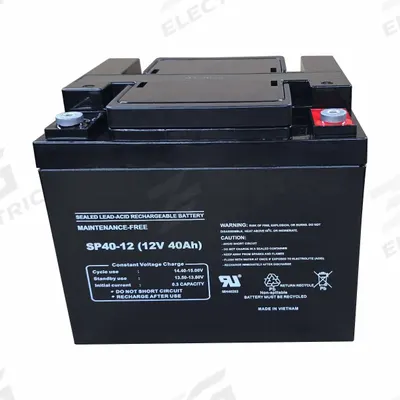 APPROVED VENDOR Sealed Lead Acid Battery: 12V DC, 40 Ah Capacity, 6.7 in Ht, 6.54 in Wd - AGM Sealed Lead Acid Batteries