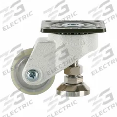 FOOT MASTER Plate Caster: Polyurethane Tread, 63 mm Wheel Dia, 98 mm Mounting Ht, Medium Duty (MPN GDL-65-ASF-HUP). Key specifications — Brand: FOOT MASTER; Frame Color: White.