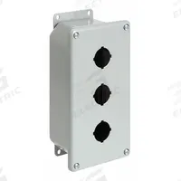 HOFFMAN Push Button Enclosure: 22mm, 2 Holes, Carbon Steel, NEMA 12 (MPN E2PBGXM). Key specifications — Brand: HOFFMAN; Environments & Applications: Indoor Dust & Water Droplets.