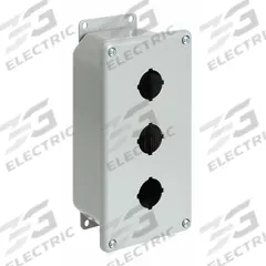 HOFFMAN Push Button Enclosure: 22mm, 2 Holes, Carbon Steel, NEMA 12 (MPN E2PBGXM). Key specifications — Brand: HOFFMAN; Environments & Applications: Indoor Dust & Water Droplets.