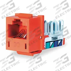 HUBBELL PREMISE WIRING Modular Jack: 1-Punch, Category Jacks, 1 Ports, Orange, 6, RJ45, HXI6OR. Key specifications — Color: Orange; Display Sell UOM: EA; Brand: HUBBELL PREMISE WIRING.