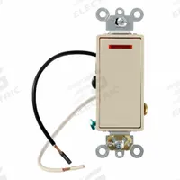 LEVITON Wall Switch: Rocker Switch, 3-Way, Maintained, Ivory, 120V AC, 20 A (MPN 5638-2I). Key specifications — Illuminated: No.
