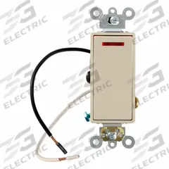 LEVITON Wall Switch: Rocker Switch, 3-Way, Maintained, Ivory, 120V AC, 20 A (MPN 5638-2I). Key specifications — Illuminated: No.