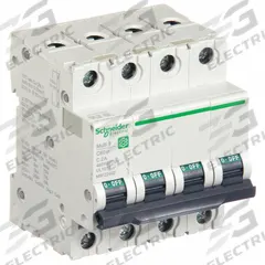 SCHNEIDER ELECTRIC IEC Supplementary Protector: 2 A Amps, 14kA at 240V AC, Screw Clamp, C (MPN M9F22402). Key specifications — Series: C60SP; DC Voltage Rating: Not Rated; Max. AIR Rating: 14kA at 240V AC; Terminal Connection: Screw Clamp; Brand: SCHNEIDER.