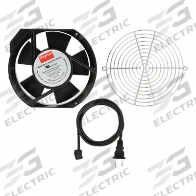 Dayton Axial Fan: 6 3/4 in Ht, 2 in Dp, IP20, Terminals, 120V AC - Standard Oblong Axial Fan Kits