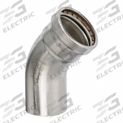 VIEGA PROPRESS Crimp Elbow Fitting: 2 1/2 in CTS x 2 1/2 in CTS Size, 45° Elbow - Potable Water Stainless Steel Press Tube Fittings