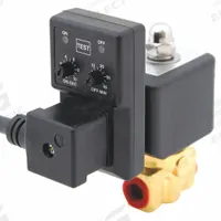 SPEEDAIRE Timed Electric Auto Drain Valve: 1/2 in NPT Pipe, 1/2 in Drain, 7 gpm, 115 V (MPN 38XT39). Key specifications — attr294755: SPEEDAIRE; attr292031: 0.5 sec to 10 sec.