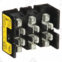 BUSSMANN Fuse Block: Open Block Design, 3 Pole, 300 V AC, Box Lug, Non-Indicating (MPN T30030-3CR). Key specifications — Brand: BUSSMANN.