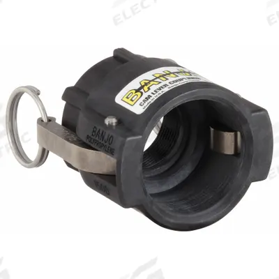 BANJO Cam and Groove Coupling: 4 in Coupling Size, 4 in Hose Fitting Size, 4 in -8 Thread Size - Type D Polypropylene Cam & Groove Fittings