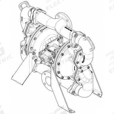 SANDPIPER Air Operated Double Diaphragm Pump: Aluminum Body, 3 in, Flange Connection - Aluminum Housing AODD Pumps