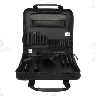 PLATT Tool Bag: 13 in W x 2 in D x 2 in H, Black, Nylon, 31 Pockets, 29 Inside Pockets - Nylon Wide-Mouth Tool Bags