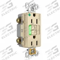 LEGRAND GFCI: Hospital Grade, Duplex, 5-15R, Ivory, GFCI, 125V AC, 15 A, 2 Pole / 3 Wire (MPN 1597HGTRPII)
