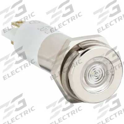APPROVED VENDOR Flush Panel Light: 10 mm Panel Mounting Hole Dia, LED, White, Flush Head - LED Indicator Pilot Lights