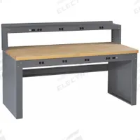 TENNSCO Workbench: Fixed Ht, Laminated Hardwood Butcher Block, 72 in x 30 in, Gray, Riser/Stringer (MPN EB-2-3072M). Key specifications — Brand: TENNSCO.