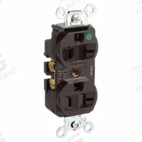 HUBBELL Receptacle: Hospital Grade Fed. Spec., Duplex, 5-20R, Brown, 125V AC, 20 A, 2 Pole / 3 Wire (MPN HBL8300H)