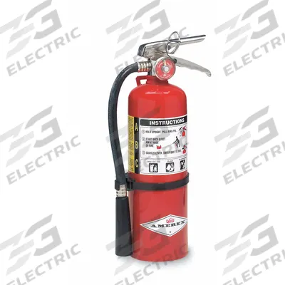 AMEREX Fire Extinguisher: 5 lb Extinguisher Capacity, 2A:10B:C - Class ABC Fire Extinguishers