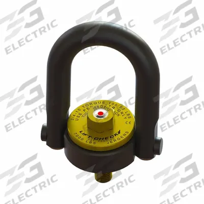 JERGENS Hoist Ring: Pivot/Swivel, w/Indicator, Black Oxide-Coated Steel, 1/2"-13 - Force-Indicating Pivot & Rotate Hoist Rings